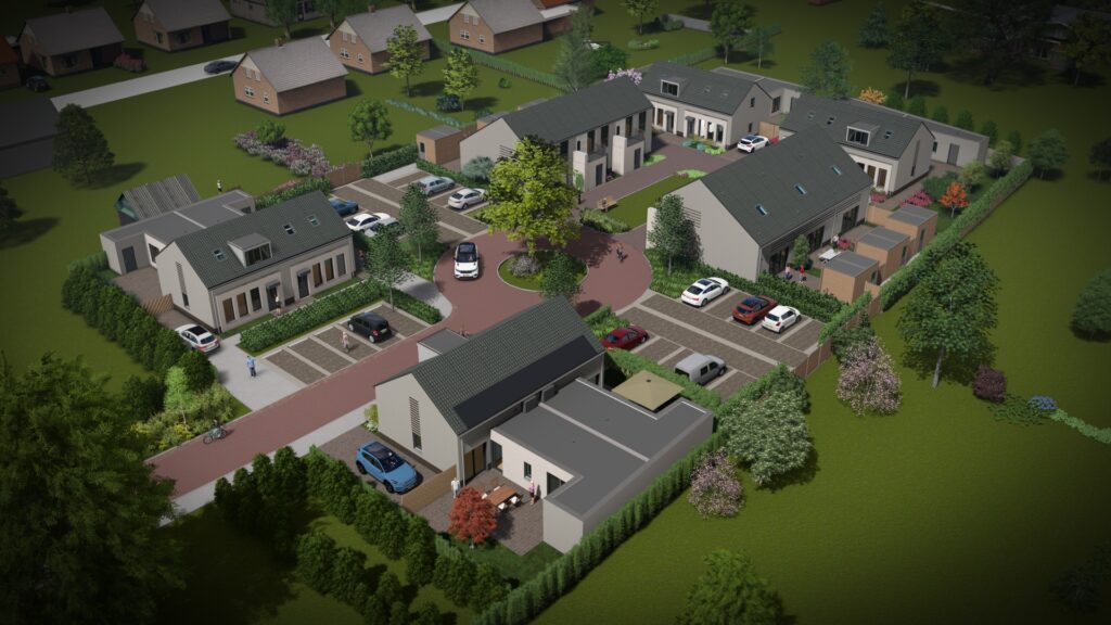 Vogelvlucht vanuit Meerendreef Luyksgestel