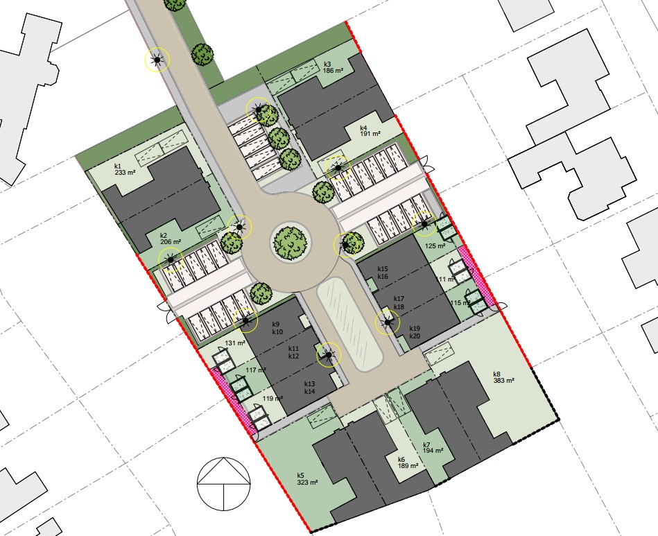 Schermafbeelding situatieschets met percelen